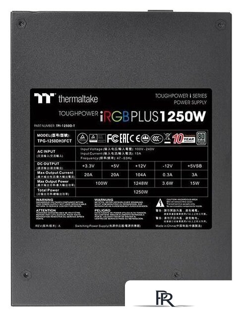 Блок питания Thermaltake Toughpower iRGB PLUS 1250W Titanium PS-TPI-1250DPCTEU-T - Изображение №6 — Интернет-магазин ПроЗаказ