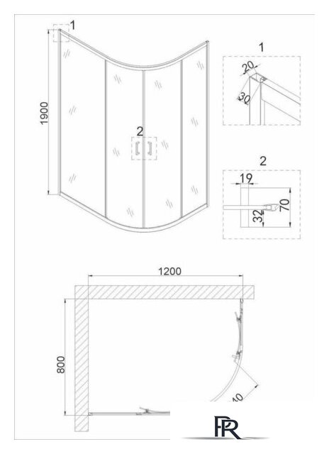Душевой уголок Niagara NG-6821-08 120x80x190 - Изображение №3 — Интернет-магазин ПроЗаказ