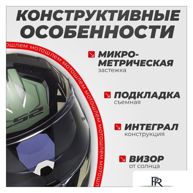 Мотошлем LS2 FF811 Vector II Absolute (S, матовый черный/серебристый) - Изображение №3 — Интернет-магазин ПроЗаказ