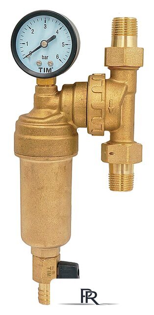 Магистральный фильтр Tim JH-1001W3 самопромывной с манометром 1/2