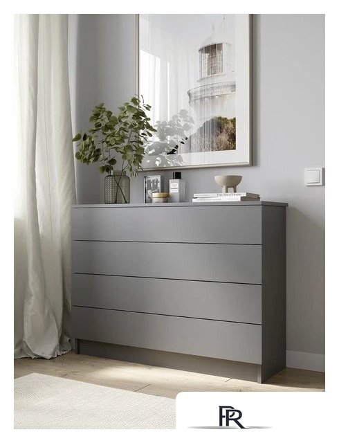 Комод Горизонт Нео 1050 4 ящика (серый графит) - Изображение №3 — Интернет-магазин ПроЗаказ