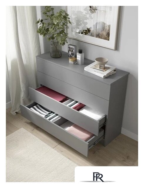 Комод Горизонт Нео 1050 4 ящика (серый графит) - Изображение №4 — Интернет-магазин ПроЗаказ