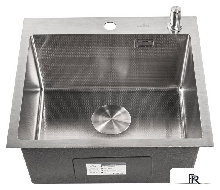 Кухонная мойка Roxen Snake 560220-50-S (50*48) сатин/текстурная поверхность (с коландером и дозатором) - Изображение №10 — Интернет-магазин ПроЗаказ