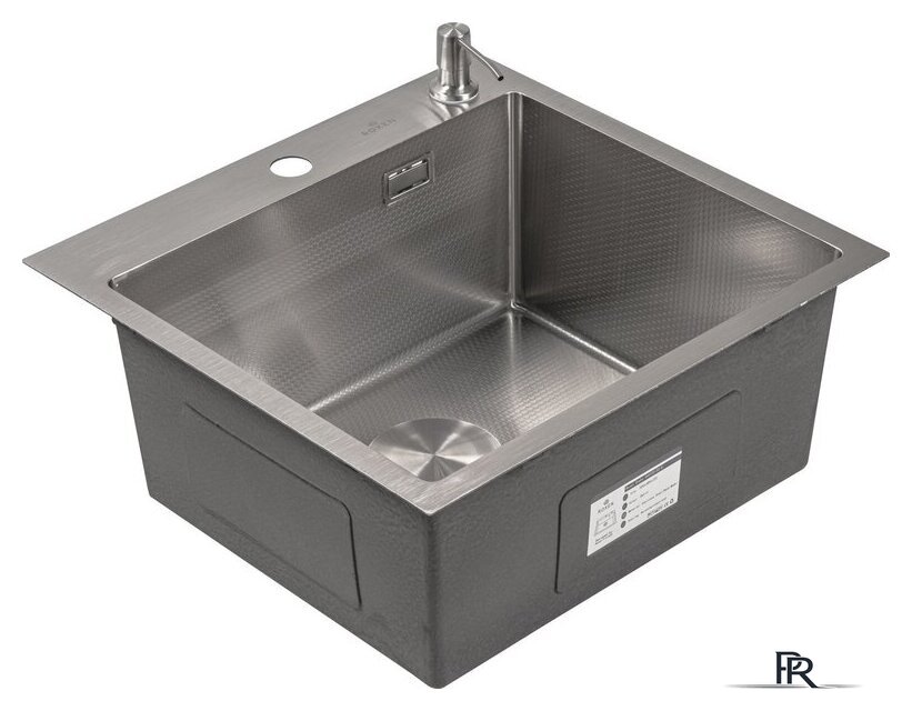 Кухонная мойка Roxen Snake 560220-50-S (50*48) сатин/текстурная поверхность (с коландером и дозатором) - Изображение №9 — Интернет-магазин ПроЗаказ