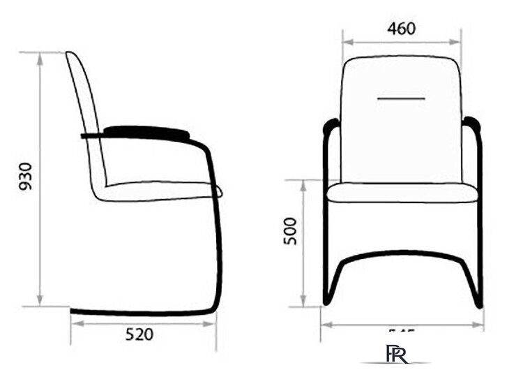 Офисный стул Белс Румба Chrome V 450390/V4 (кожзам черный) - Изображение №2 — Интернет-магазин ПроЗаказ