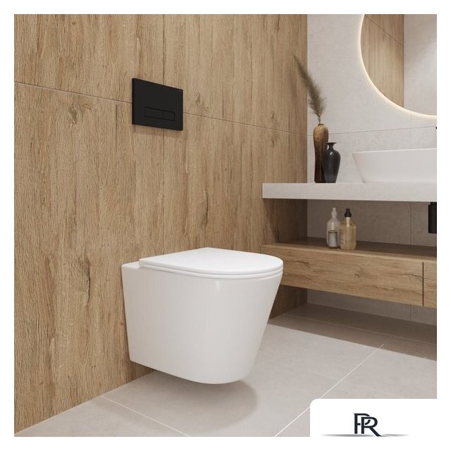 Унитаз подвесной Lauter Longer 2110822 с кнопкой 219704F (квадратная, черный) - Изображение №9 — Интернет-магазин ПроЗаказ