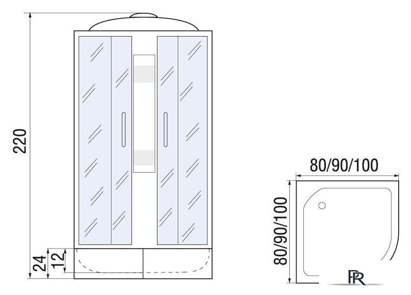 Душевая кабина River Nara Light XL 100/24 MT - Изображение №5 — Интернет-магазин ПроЗаказ
