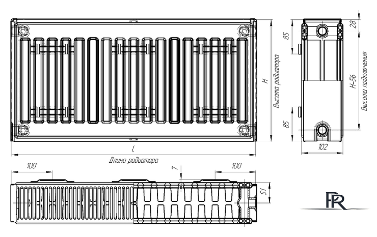 Стальной панельный радиатор Лидея ЛК 22-511 тип 22 500x1100 - Изображение №5 — Интернет-магазин ПроЗаказ