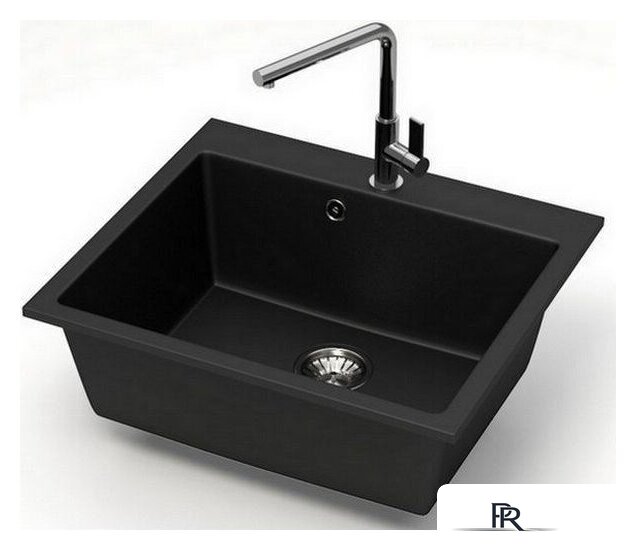 Кухонная мойка MARRBAXX Карельский камень модель 44/Q4 F044Q004 (черный) - Изображение №1 — Интернет-магазин ПроЗаказ