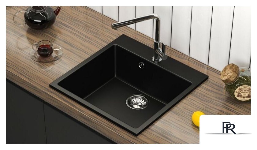 Кухонная мойка MARRBAXX Карельский камень модель 44/Q4 F044Q004 (черный) - Изображение №2 — Интернет-магазин ПроЗаказ