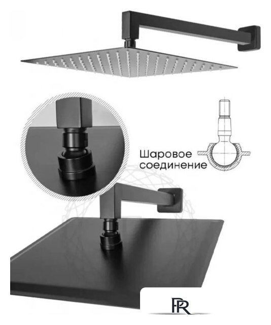 Душевая система  Filarete Waterfall FL1010 (черный матовый) - Изображение №10 — Интернет-магазин ПроЗаказ