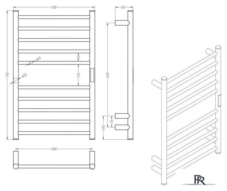 Полотенцесушитель Roxen Caspia 11070-5079B - Изображение №10 — Интернет-магазин ПроЗаказ