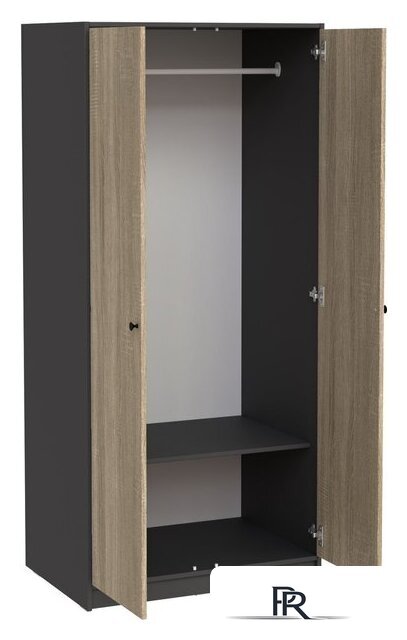 Шкаф распашной Mio Tesoro Мини 2 двери 2.07.01.030.12 (черный/сонома) - Изображение №3 — Интернет-магазин ПроЗаказ