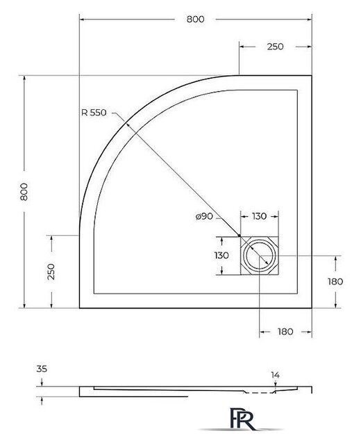 Душевой поддон BelBagno TRAY-MR-UNO-R-80-550-35-W-CR 80x80 - Изображение №6 — Интернет-магазин ПроЗаказ