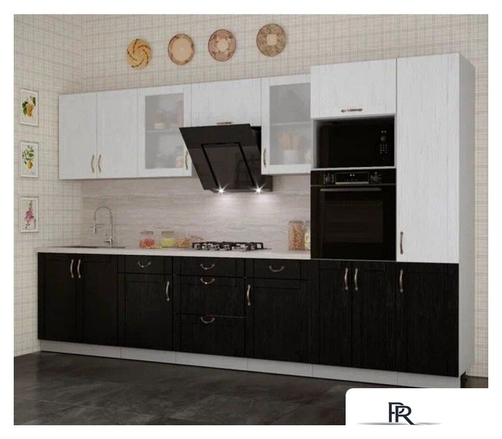 Готовая кухня Интерлиния Мила Крафт 3.4 (дуб английский/дуб полярный) - Изображение №2 — Интернет-магазин ПроЗаказ