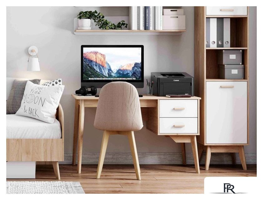 Шкаф-пенал Мебельград Калгари 1-дверный (дуб натуральный светлый/белый матовый) - Изображение №2 — Интернет-магазин ПроЗаказ