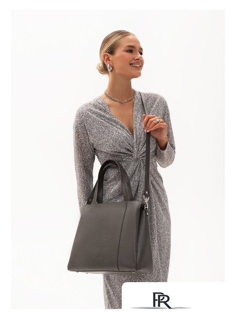 Женская сумка Souffle 322 3225011 (серый теплый кайман эластичный) - Изображение №4 — Интернет-магазин ПроЗаказ