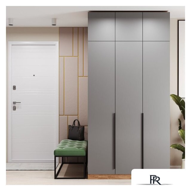 Шкаф распашной Soma Lord Black 3-х створчатый 120x240 (дуб крафт золотой/серый) - Изображение №4 — Интернет-магазин ПроЗаказ