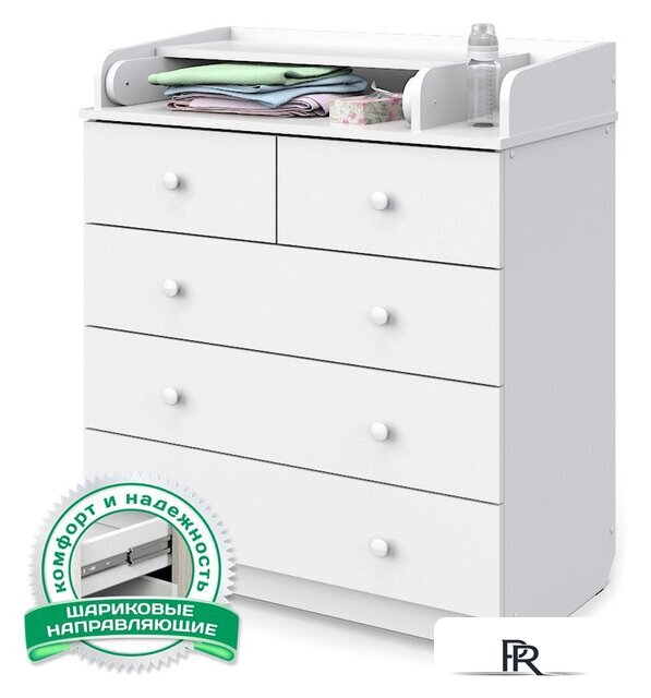 Детский комод Атон Мебель Сириус-2 805 ЛДСП (белый) - Изображение №1 — Интернет-магазин ПроЗаказ