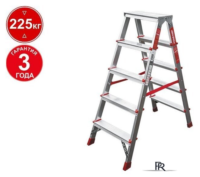 Лестница-стремянка Новая высота NV 312 двухсторонняя профессиональная 2x5 ступеней - Изображение №1 — Интернет-магазин ПроЗаказ