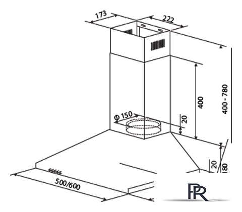Кухонная вытяжка HOMSair Delta 50 (нержавеющая сталь) - Изображение №2 — Интернет-магазин ПроЗаказ