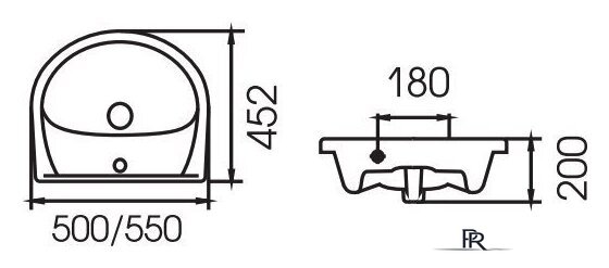 Умывальник Cersanit Erica 55 55x45.2 (S-UM-ERI55-1-w) - Изображение №2 — Интернет-магазин ПроЗаказ