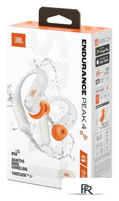 Наушники JBL Endurance Peak 4 (белый/оранжевый) - Изображение №8 — Интернет-магазин ПроЗаказ