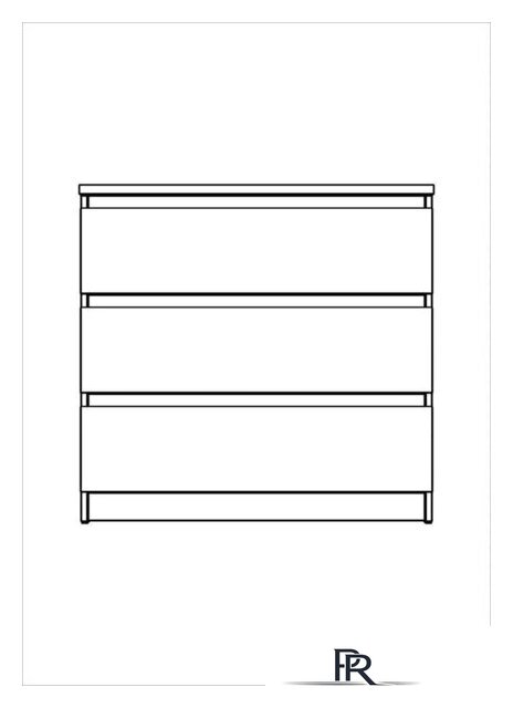 Комод Mio Tesoro Мальта 3 ящика 80x76 2.05.02.040.1 (белый) - Изображение №4 — Интернет-магазин ПроЗаказ