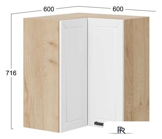 Шкаф навесной Трия Лорас 1В6УП (дуб крафт золотой/холст белый) - Изображение №3 — Интернет-магазин ПроЗаказ