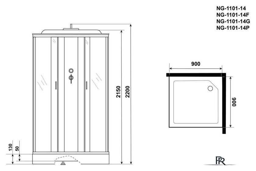Душевая кабина Niagara NG-1101-14 90х90 - Изображение №3 — Интернет-магазин ПроЗаказ