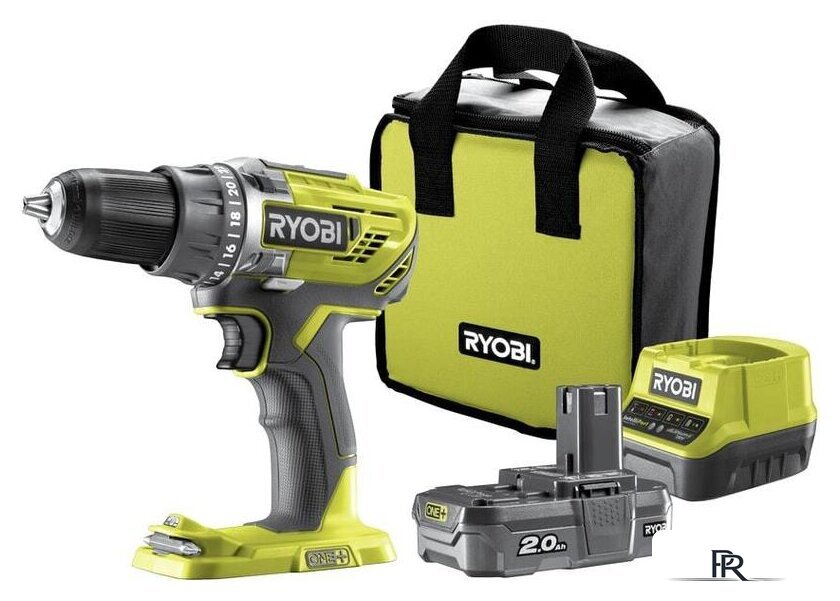 Дрель-шуруповерт Ryobi R18DD3-120S 5133003347 (с 1-м АКБ 2.0 Ah, сумка) - Изображение №1 — Интернет-магазин ПроЗаказ