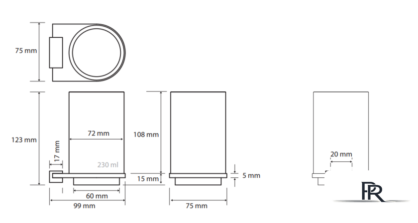 Стакан для зубной щетки и пасты Bemeta Galla 108110010 - Изображение №2 — Интернет-магазин ПроЗаказ