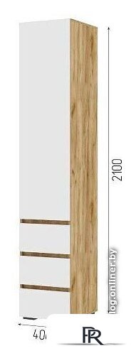 Шкаф-пенал Стендмебель Хелен ПН 03 (белый/дуб крафт золотой) - Изображение №1 — Интернет-магазин ПроЗаказ