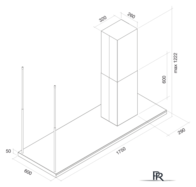 Кухонная вытяжка Falmec Lumen Design Island 175 800 м3/ч (нержавеющая сталь, правая) - Изображение №5 — Интернет-магазин ПроЗаказ
