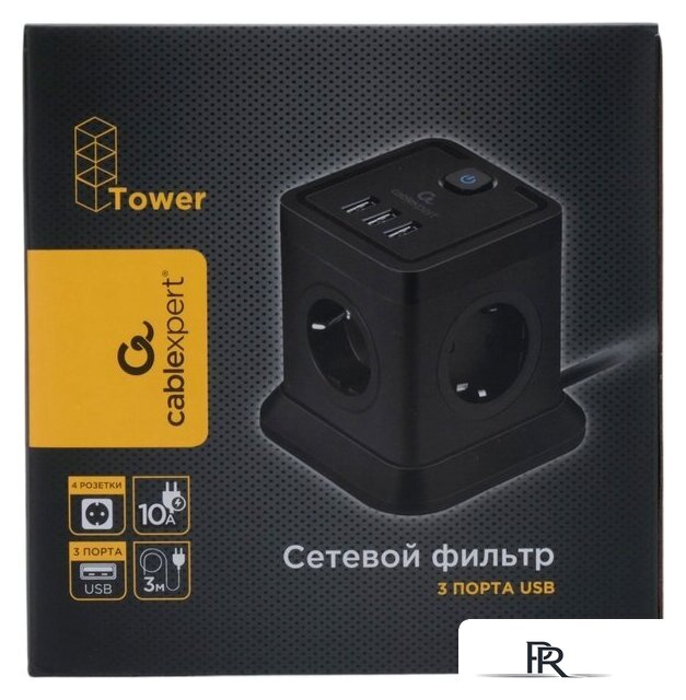 Сетевой фильтр Cablexpert TWR-4-U3-B-3 - Изображение №4 — Интернет-магазин ПроЗаказ