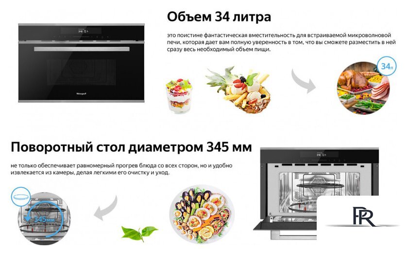 Микроволновая печь Weissgauff BMWO-349 DBSX Touch - Изображение №8 — Интернет-магазин ПроЗаказ