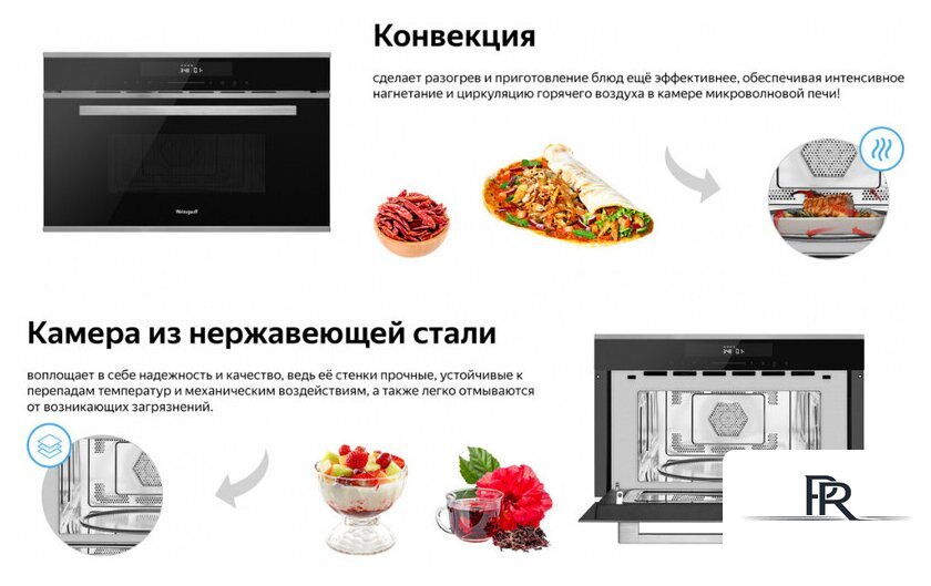 Микроволновая печь Weissgauff BMWO-349 DBSX Touch - Изображение №9 — Интернет-магазин ПроЗаказ