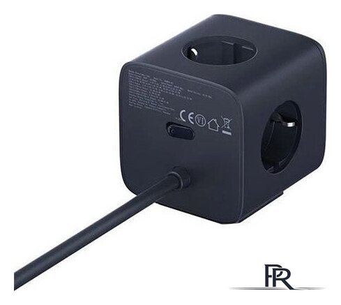 Удлинитель Baseus EnerFill FA11 Cube Power Strip 3AC+1U+2C 67W EU E00082100123-00 (1.5 м, черный) - Изображение №3 — Интернет-магазин ПроЗаказ
