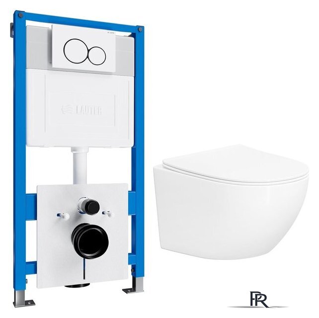 Унитаз подвесной Lauter Sulzdorf с микролифтом и кнопкой смыва 219702E (белый/белый) - Изображение №1 — Интернет-магазин ПроЗаказ