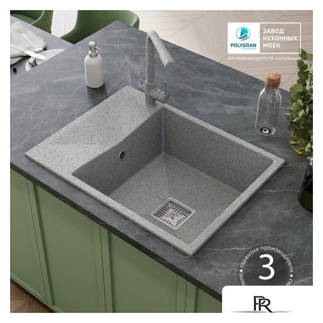 Кухонная мойка Polygran Blade 660 (светло-серый) - Изображение №4 — Интернет-магазин ПроЗаказ