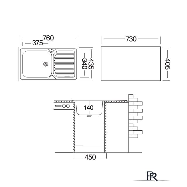 Кухонная мойка Ukinox CLM760.435 GW6K 2L - Изображение №2 — Интернет-магазин ПроЗаказ