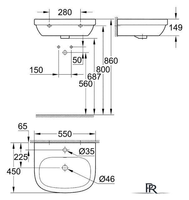 Умывальник Grohe 39336000 55x45 - Изображение №9 — Интернет-магазин ПроЗаказ