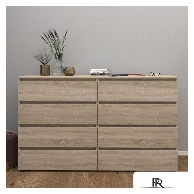 Комод Кортекс-мебель Бари 160 8ш (дуб сонома/дуб сонома/дуб сонома) - Изображение №3 — Интернет-магазин ПроЗаказ