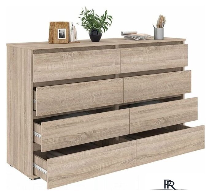 Комод Кортекс-мебель Бари 160 8ш (дуб сонома/дуб сонома/дуб сонома) - Изображение №2 — Интернет-магазин ПроЗаказ