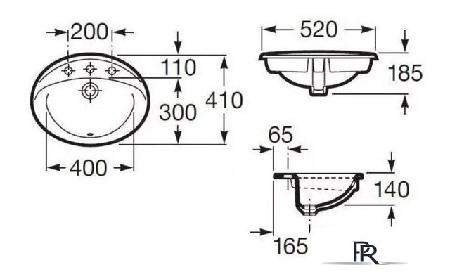 Умывальник Roca Adora 7327204000 - Изображение №2 — Интернет-магазин ПроЗаказ