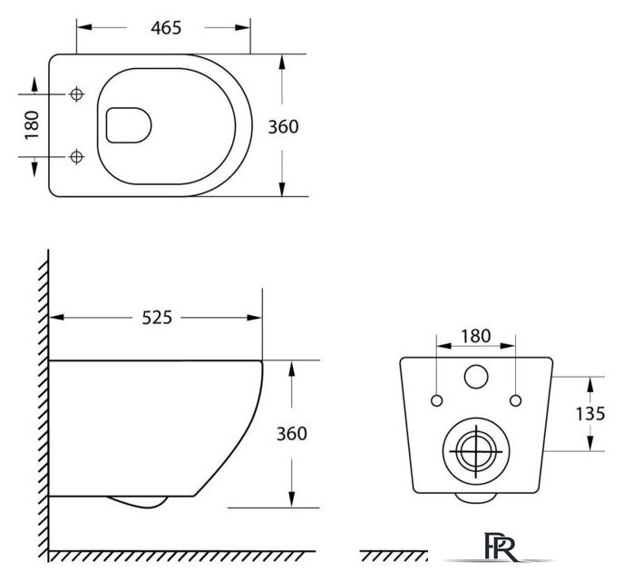 Унитаз подвесной Lauter Vortex 2110830 + TECE Kit 9400413 с кнопкой (белый) - Изображение №24 — Интернет-магазин ПроЗаказ
