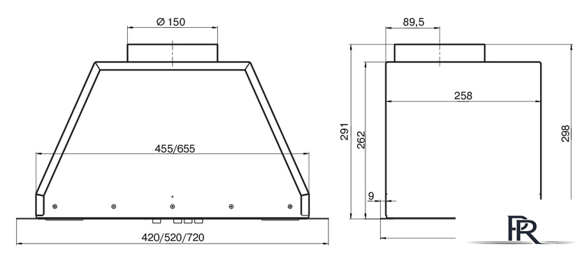 Кухонная вытяжка Elikor Врезной блок Flat 52П-650-К3Д (черный) (954638) - Изображение №2 — Интернет-магазин ПроЗаказ