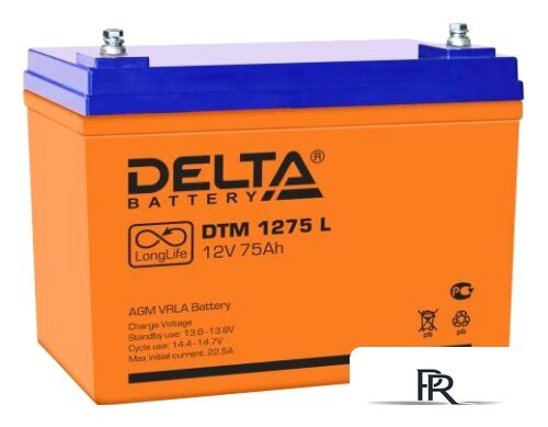 Аккумулятор для ИБП Delta DTM 1275 L (12В/75 А·ч) - Изображение №1 — Интернет-магазин ПроЗаказ