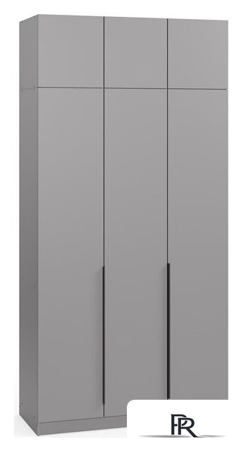 Шкаф распашной Soma Lord Black 3-х створчатый 120x240 (серый) - Изображение №1 — Интернет-магазин ПроЗаказ