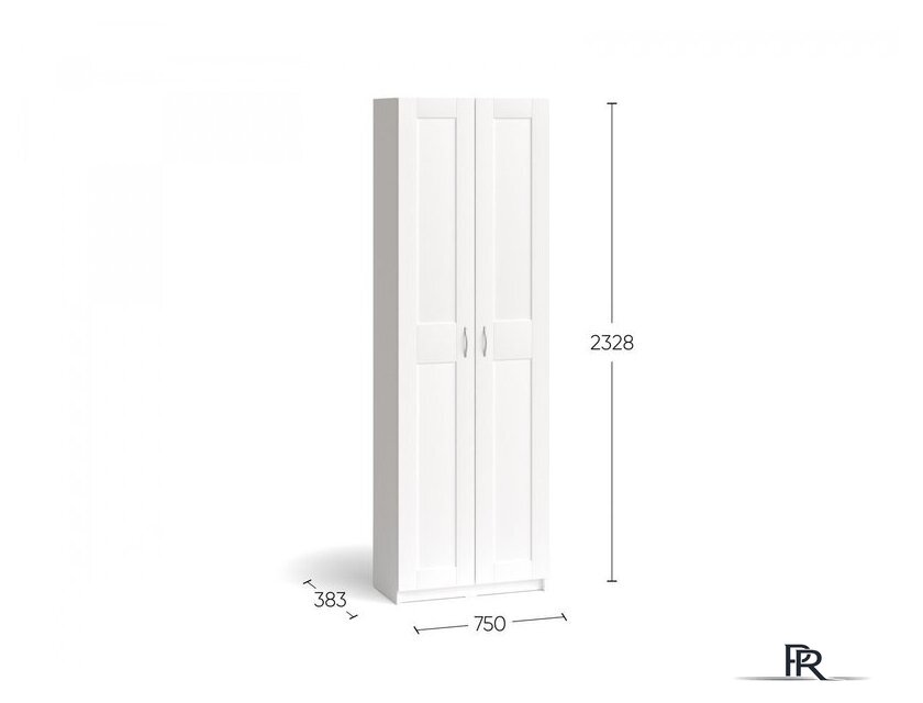 Шкаф распашной Mio Tesoro Макс 2 двери 2.06.01.040.1 (белый) - Изображение №4 — Интернет-магазин ПроЗаказ